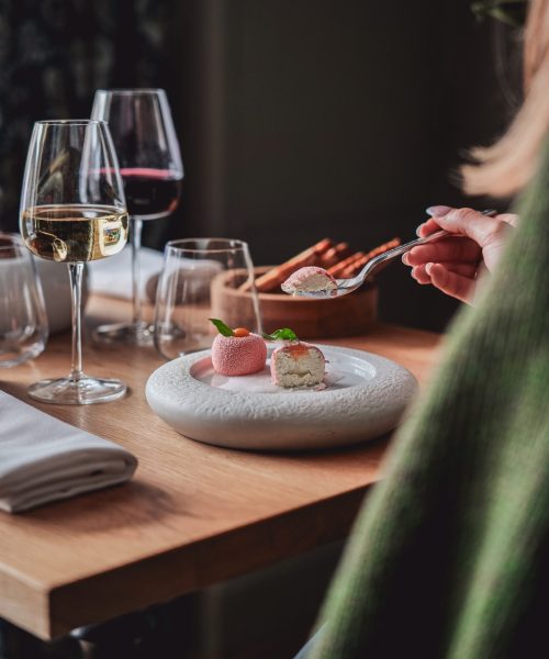 Dessert trompe oeil pomme, litchi